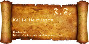 Kelle Henrietta névjegykártya